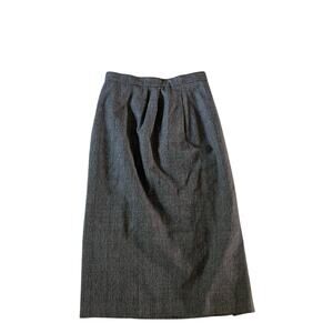 Vtg Y2K 2000s Grey Plaid Pleated Maxi Skirt Sz 8 Academia Preppy Old Money